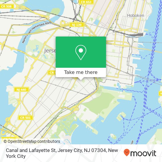 Mapa de Canal and Lafayette St, Jersey City, NJ 07304