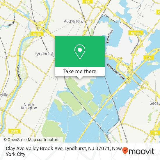 Clay Ave Valley Brook Ave, Lyndhurst, NJ 07071 map