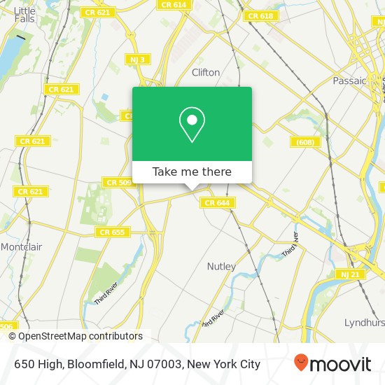 Mapa de 650 High, Bloomfield, NJ 07003