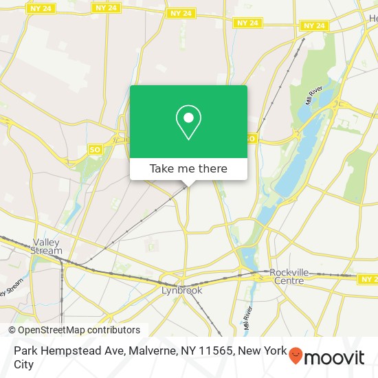 Mapa de Park Hempstead Ave, Malverne, NY 11565