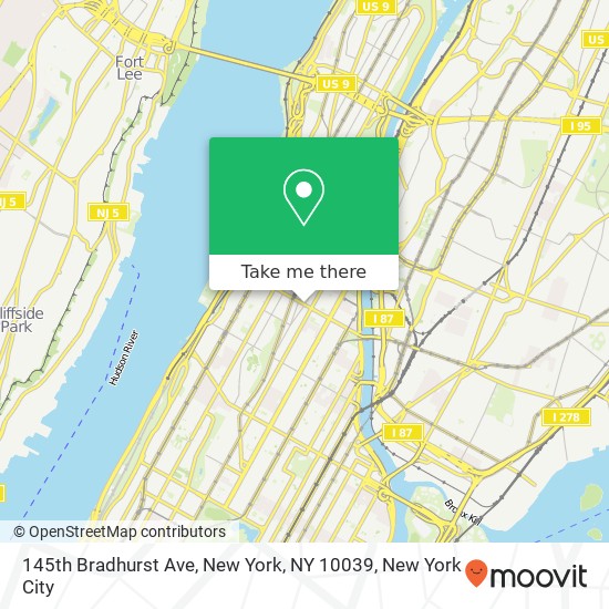 Mapa de 145th Bradhurst Ave, New York, NY 10039