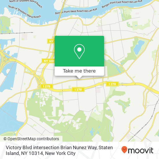 Mapa de Victory Blvd intersection Brian Nunez Way, Staten Island, NY 10314