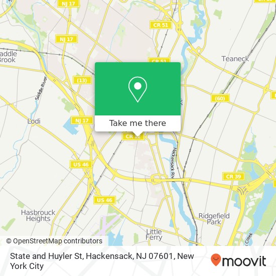 State and Huyler St, Hackensack, NJ 07601 map