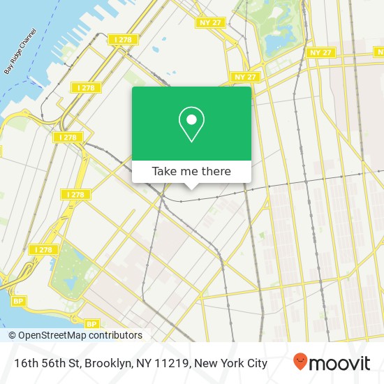 16th 56th St, Brooklyn, NY 11219 map