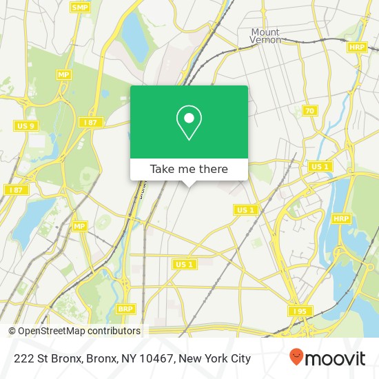 Mapa de 222 St Bronx, Bronx, NY 10467