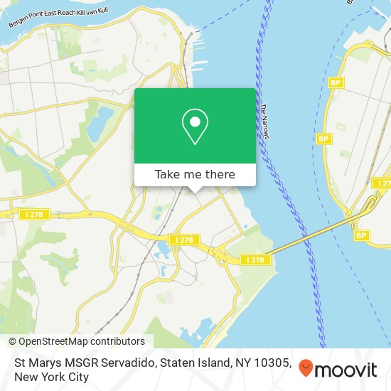 Mapa de St Marys MSGR Servadido, Staten Island, NY 10305