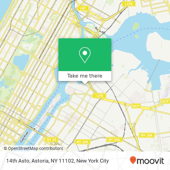 Mapa de 14th Asto, Astoria, NY 11102