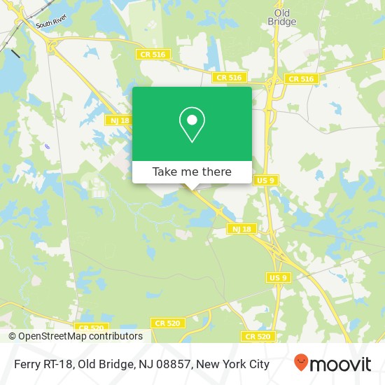 Mapa de Ferry RT-18, Old Bridge, NJ 08857