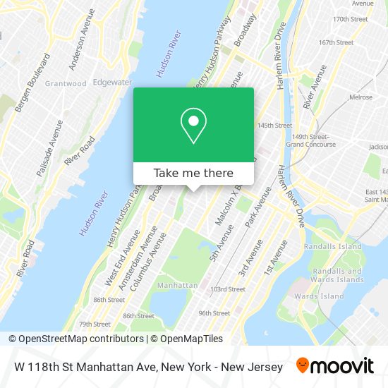 Mapa de W 118th St Manhattan Ave