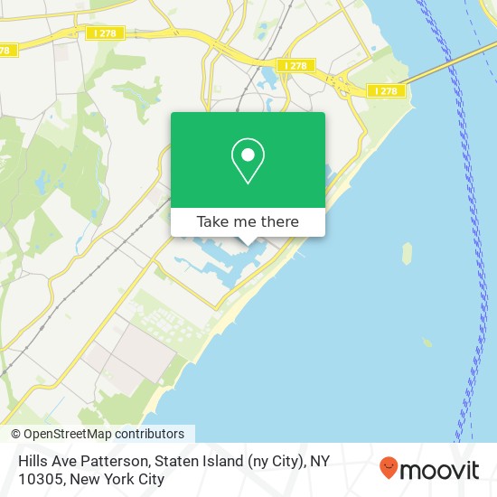 Hills Ave Patterson, Staten Island (ny City), NY 10305 map