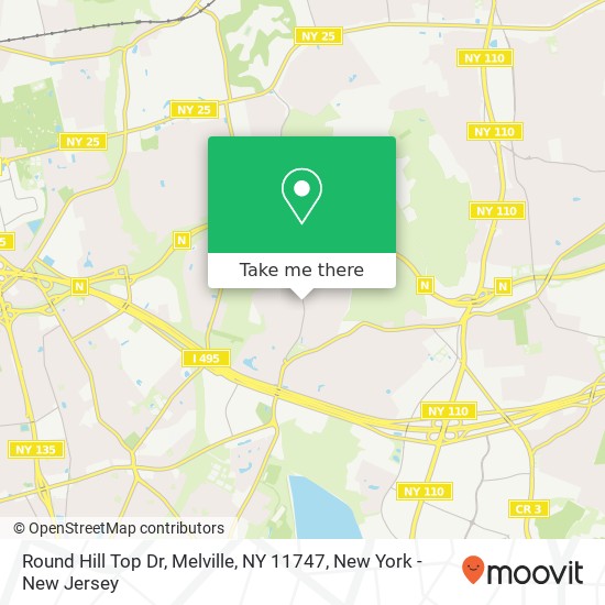 Mapa de Round Hill Top Dr, Melville, NY 11747