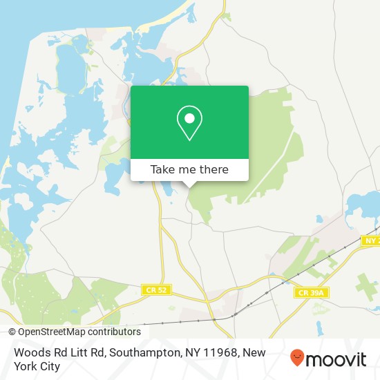 Mapa de Woods Rd Litt Rd, Southampton, NY 11968
