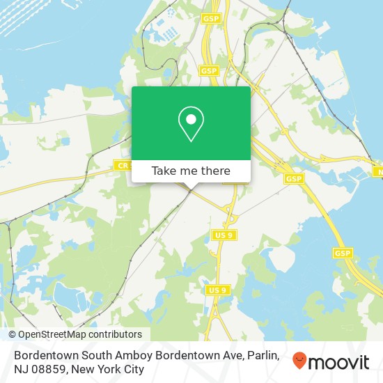 Mapa de Bordentown South Amboy Bordentown Ave, Parlin, NJ 08859