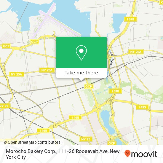 Mapa de Morocho Bakery Corp., 111-26 Roosevelt Ave