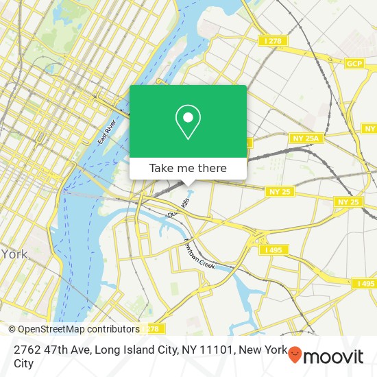 Mapa de 2762 47th Ave, Long Island City, NY 11101