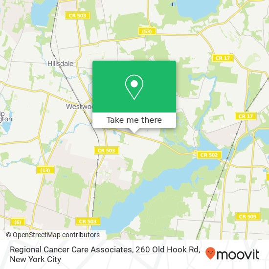 Regional Cancer Care Associates, 260 Old Hook Rd map