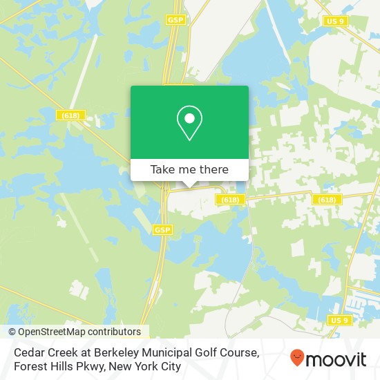 Cedar Creek at Berkeley Municipal Golf Course, Forest Hills Pkwy map