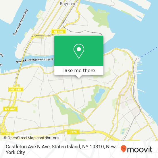 Mapa de Castleton Ave N Ave, Staten Island, NY 10310