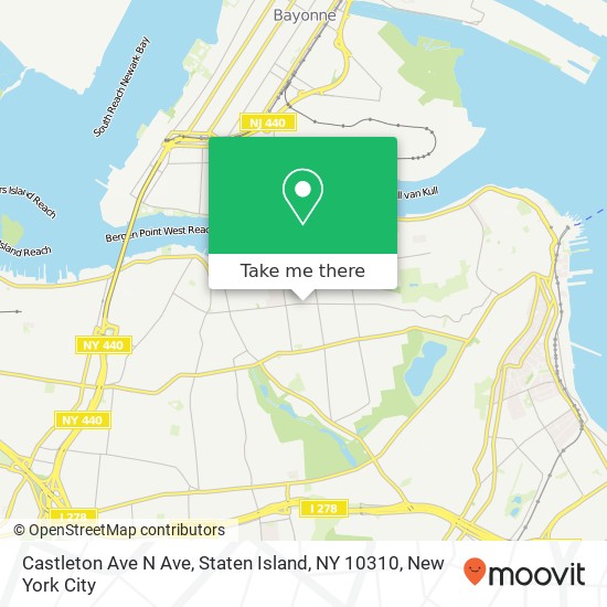 Mapa de Castleton Ave N Ave, Staten Island, NY 10310