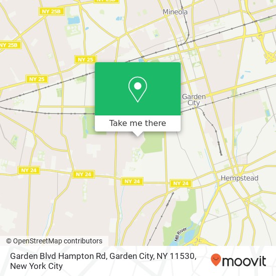 Mapa de Garden Blvd Hampton Rd, Garden City, NY 11530
