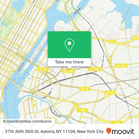 Mapa de 37th 36th 36th St, Astoria, NY 11106