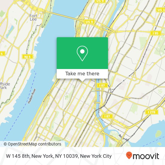 Mapa de W 145 8th, New York, NY 10039