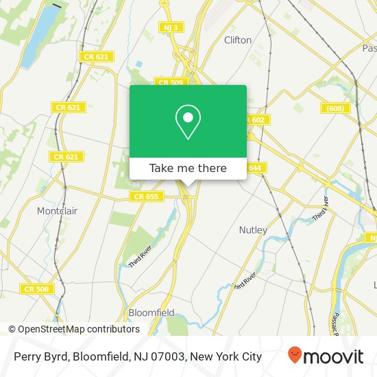 Mapa de Perry Byrd, Bloomfield, NJ 07003