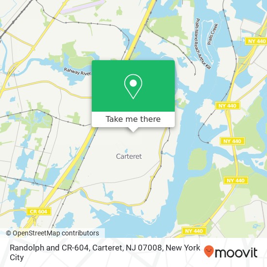 Mapa de Randolph and CR-604, Carteret, NJ 07008