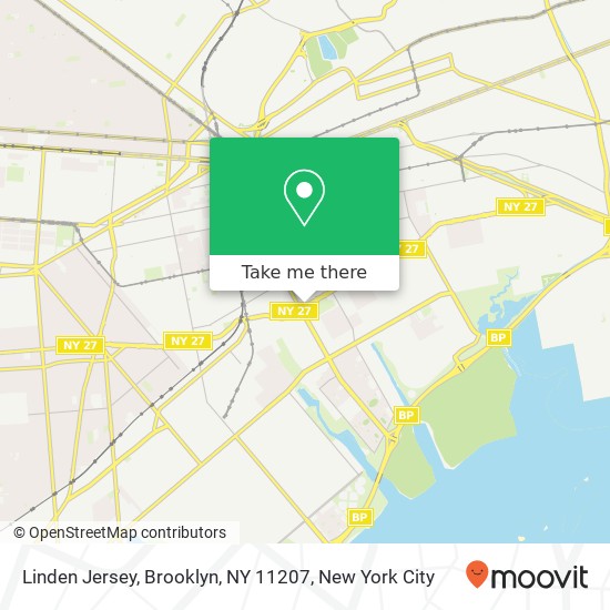 Mapa de Linden Jersey, Brooklyn, NY 11207