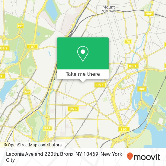 Mapa de Laconia Ave and 220th, Bronx, NY 10469