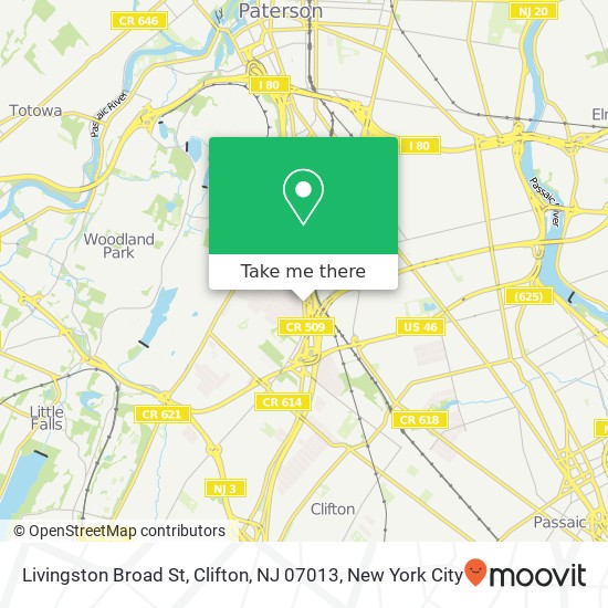 Mapa de Livingston Broad St, Clifton, NJ 07013