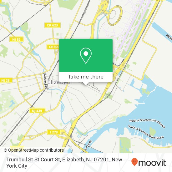 Trumbull St St Court St, Elizabeth, NJ 07201 map