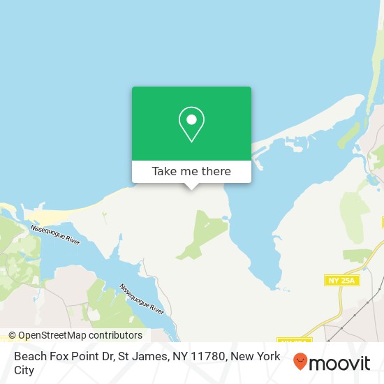 Mapa de Beach Fox Point Dr, St James, NY 11780