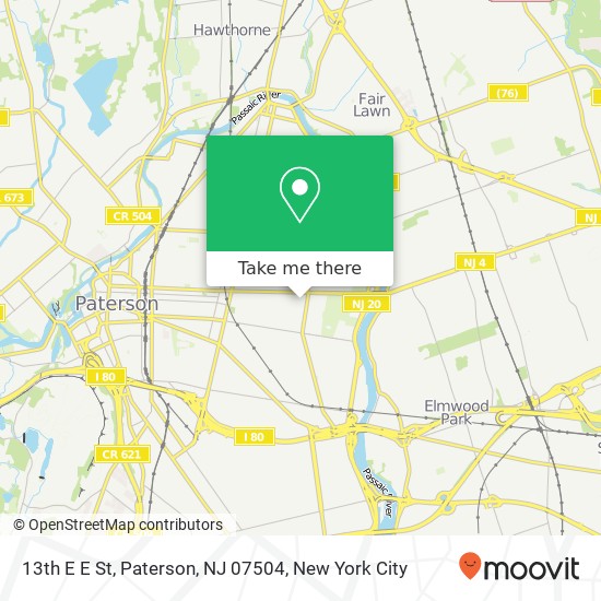 13th E E St, Paterson, NJ 07504 map