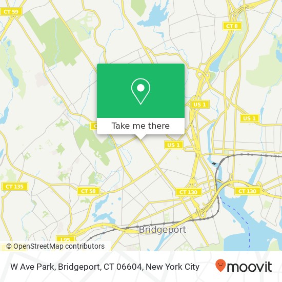 Mapa de W Ave Park, Bridgeport, CT 06604