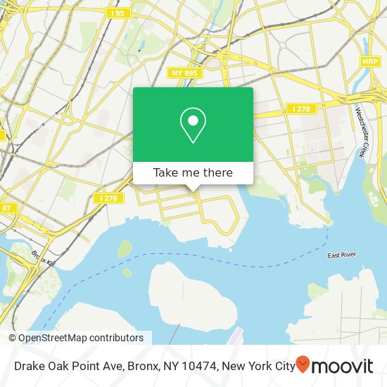 Mapa de Drake Oak Point Ave, Bronx, NY 10474