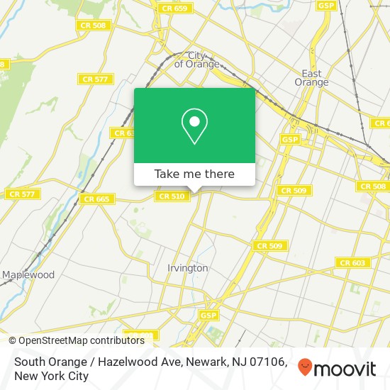 South Orange / Hazelwood Ave, Newark, NJ 07106 map