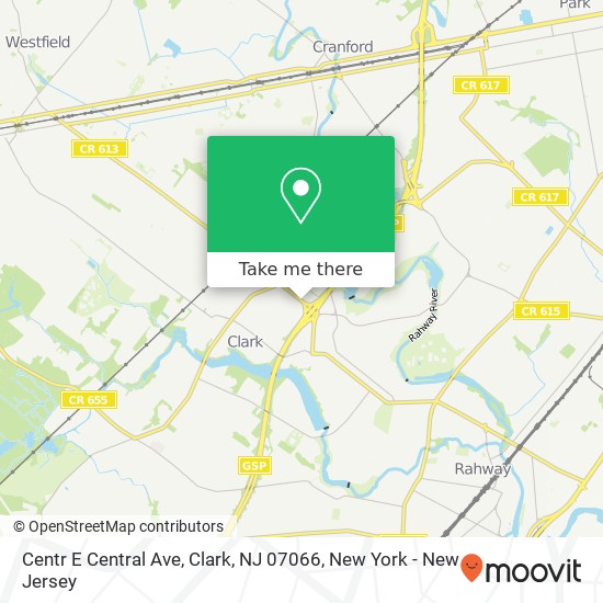 Mapa de Centr E Central Ave, Clark, NJ 07066