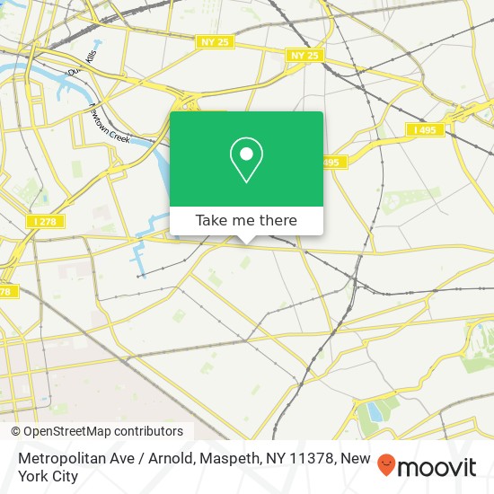 Mapa de Metropolitan Ave / Arnold, Maspeth, NY 11378
