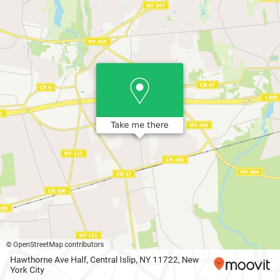 Mapa de Hawthorne Ave Half, Central Islip, NY 11722