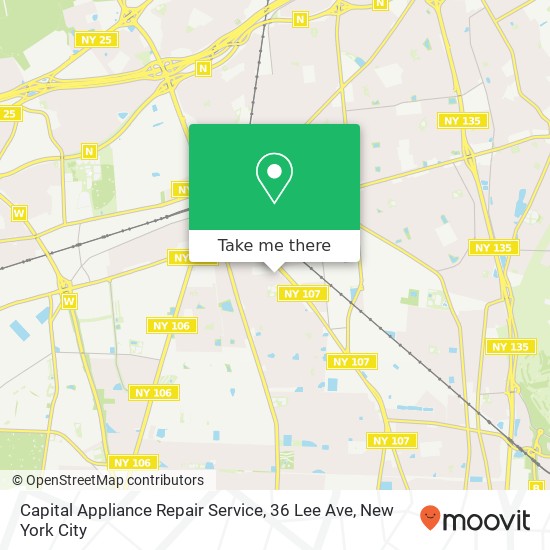 Mapa de Capital Appliance Repair Service, 36 Lee Ave