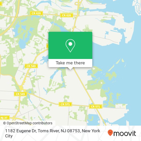 Mapa de 1182 Eugene Dr, Toms River, NJ 08753