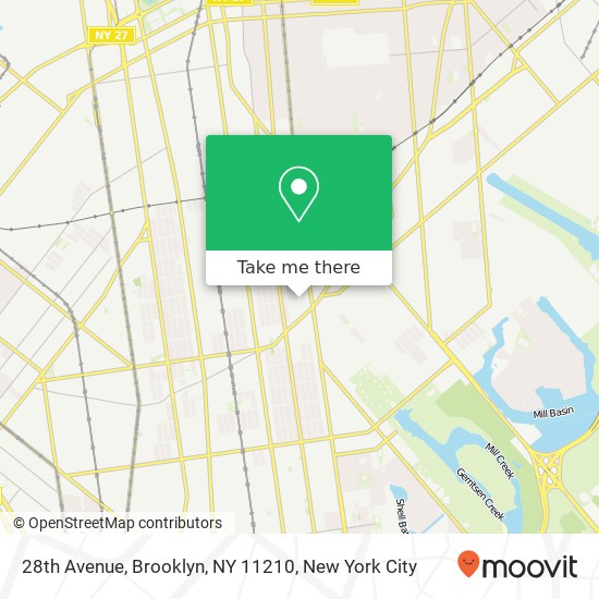 Mapa de 28th Avenue, Brooklyn, NY 11210