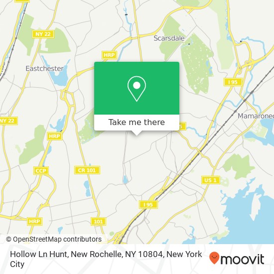Mapa de Hollow Ln Hunt, New Rochelle, NY 10804