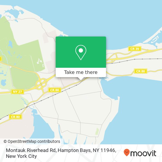 Montauk Riverhead Rd, Hampton Bays, NY 11946 map