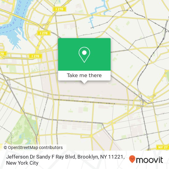 Mapa de Jefferson Dr Sandy F Ray Blvd, Brooklyn, NY 11221