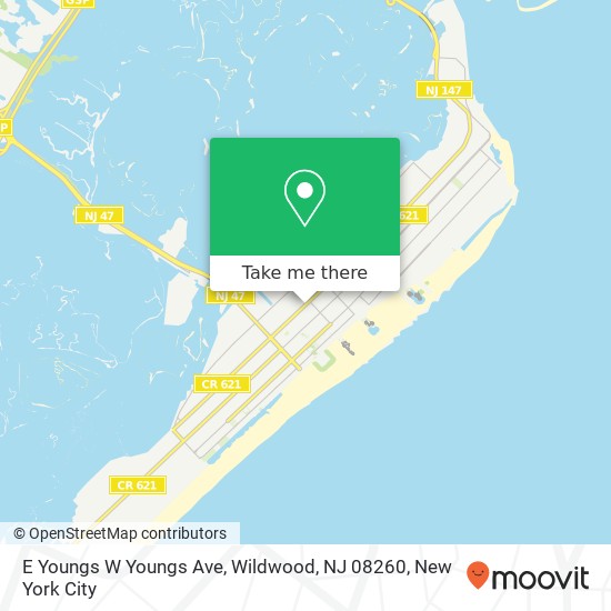 Mapa de E Youngs W Youngs Ave, Wildwood, NJ 08260