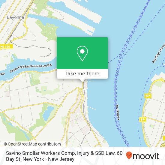 Mapa de Savino Smollar Workers Comp, Injury & SSD Law, 60 Bay St