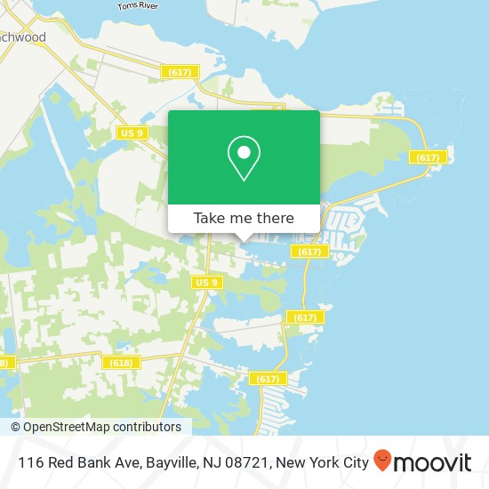 Mapa de 116 Red Bank Ave, Bayville, NJ 08721