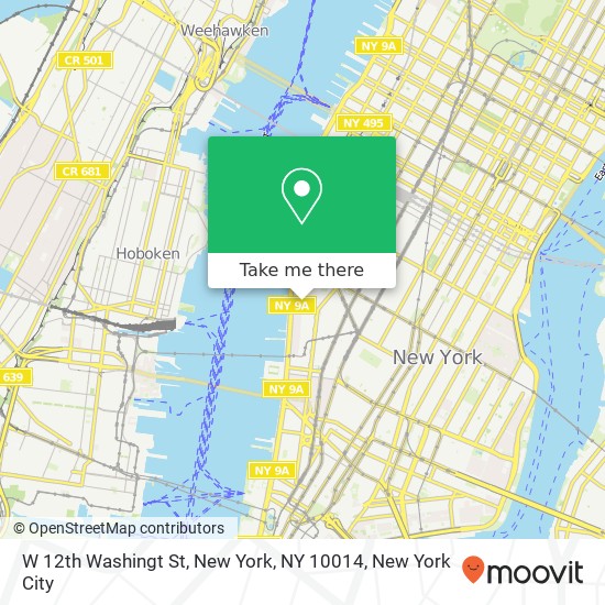 Mapa de W 12th Washingt St, New York, NY 10014